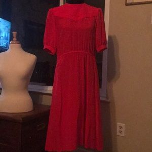 Vintage red silk dress SIze 4